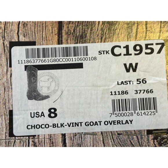 Corral Western Leather Boots Brown Black Overlay Size 8 - Picture 9 of 10